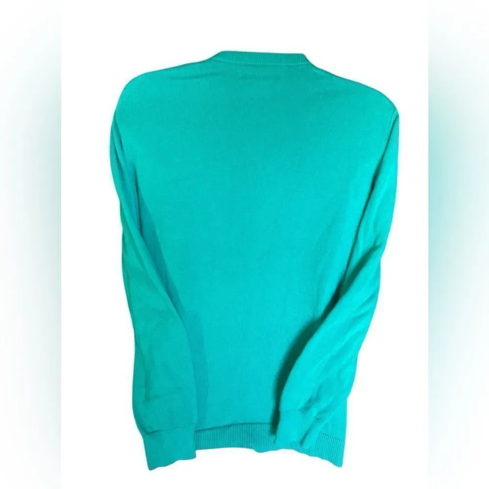 Michael Kors Vneck cardigan turquoise. Gold Hardware And Zipper Pockets knit M